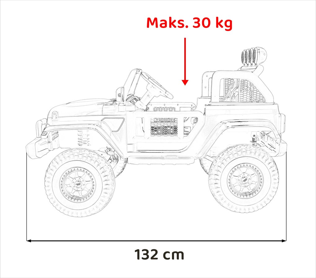 Ramiz Terénne autíčko OFF-ROAD 3.0 pre deti červené + diaľkové ovládanie + plynulý štart + pásy + audio LED