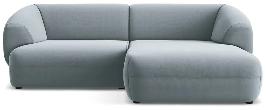 Svetlomodrá zamatová rohová pohovka (pravý roh) Moana – Makamii