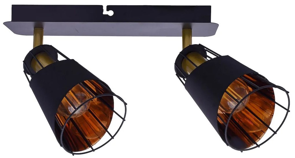 Bodové svietidlo Rick, 2x čierne/zlaté kovové tienidlo, b