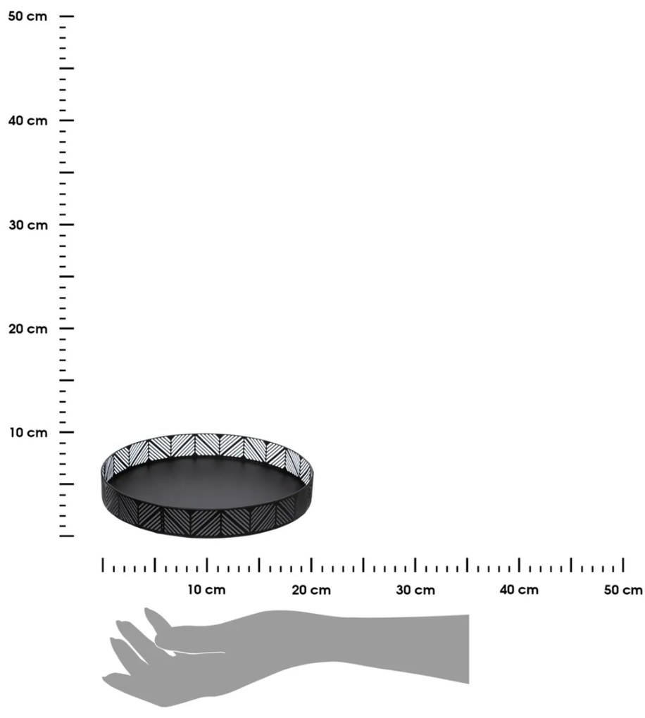Servírovací podnos FRIEZE 30 cm černý