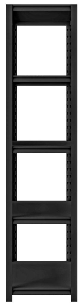 Kovový regál do garáže SAM, 900 x 1830 x 450 mm, All Black: čierny