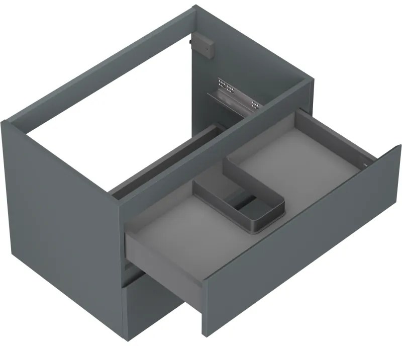 Mexen Orio, kúpeľňová skrinka 70 cm, 2 zásuvky, grafitová matná, 91A10-07047-2-BFF66