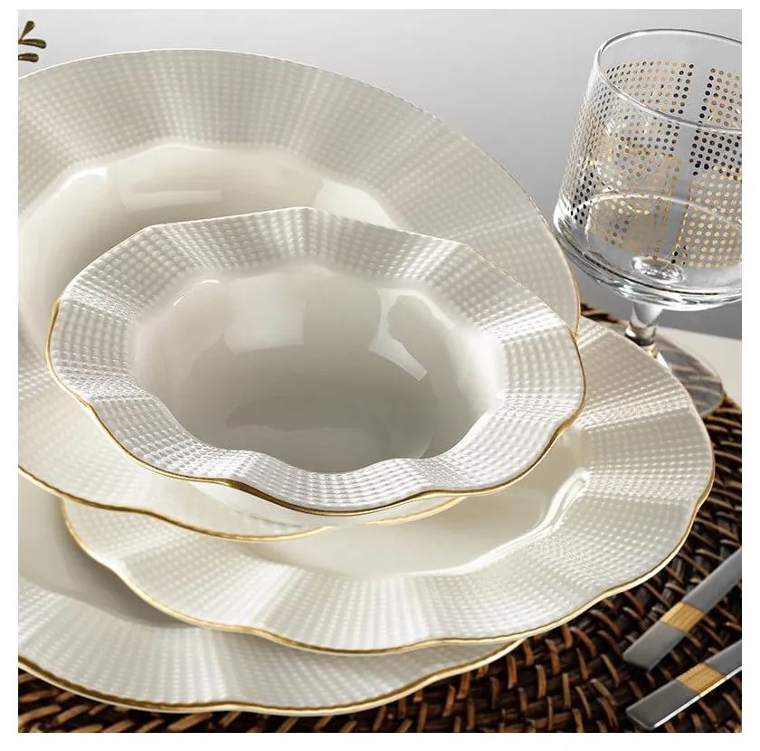 24-dielna sada tanierov z porcelánu Kutahya Waves