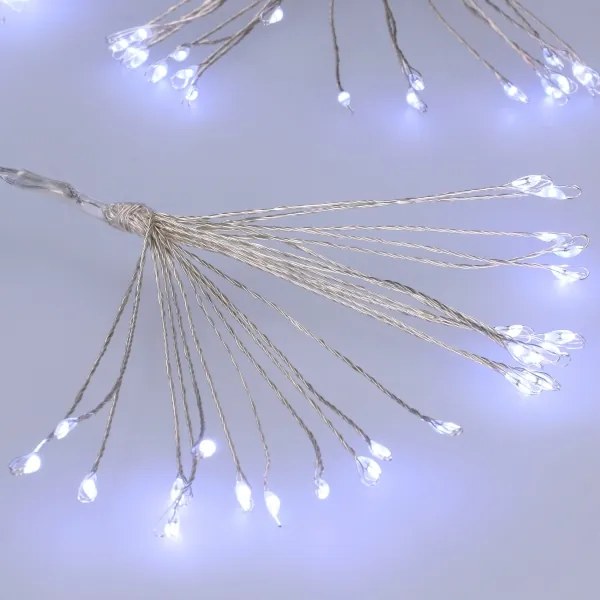 Brilagi - LED vonkajší vianočný reťazec 150 LED, 5 m, IP44, studená biela, efekt ohňostroja