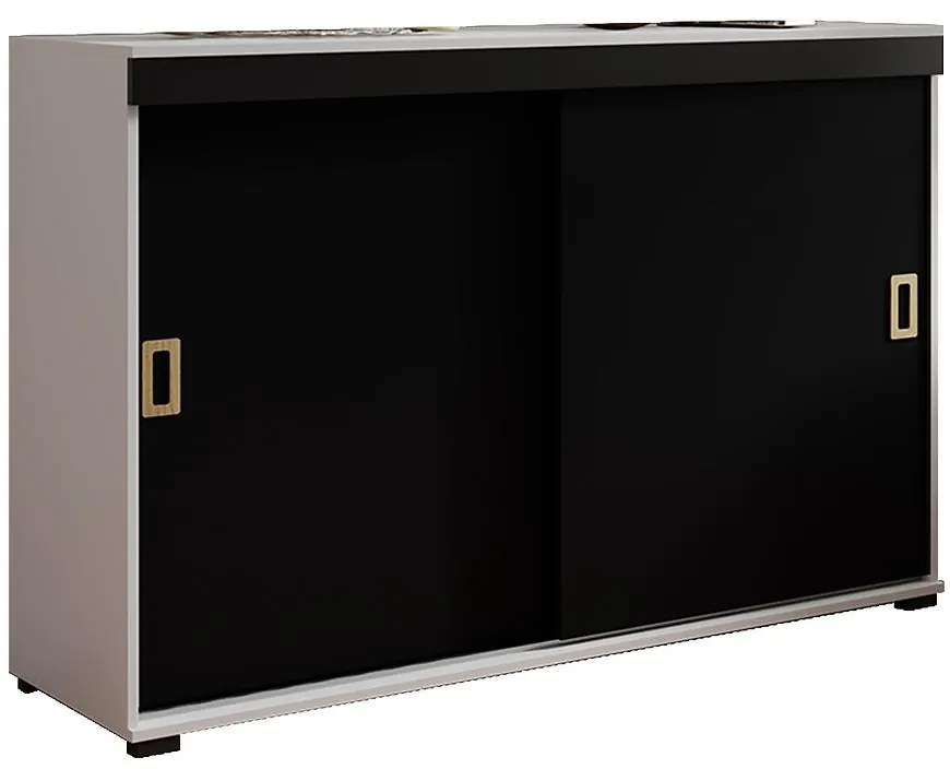 Komoda Retro 140 Biely/Čierna + Craft Rukoväte