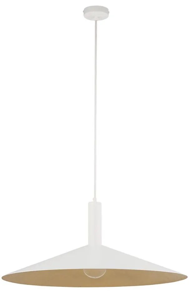 Luster na lanku CAPRI 1xE27/15W/230V pr. 70 cm biela/zlatá