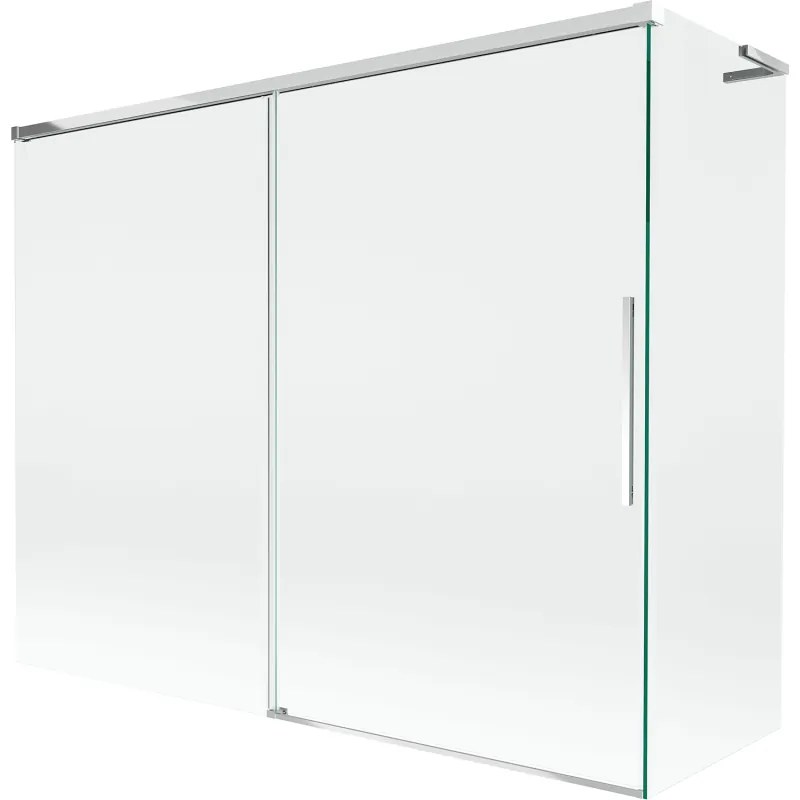 Mexen Rox, L posuvná 2-krídlová vaňová zástena 190 + 90 x 150 cm, 8mm číre sklo, chrómový profil, 8C9L-190-090-01-00