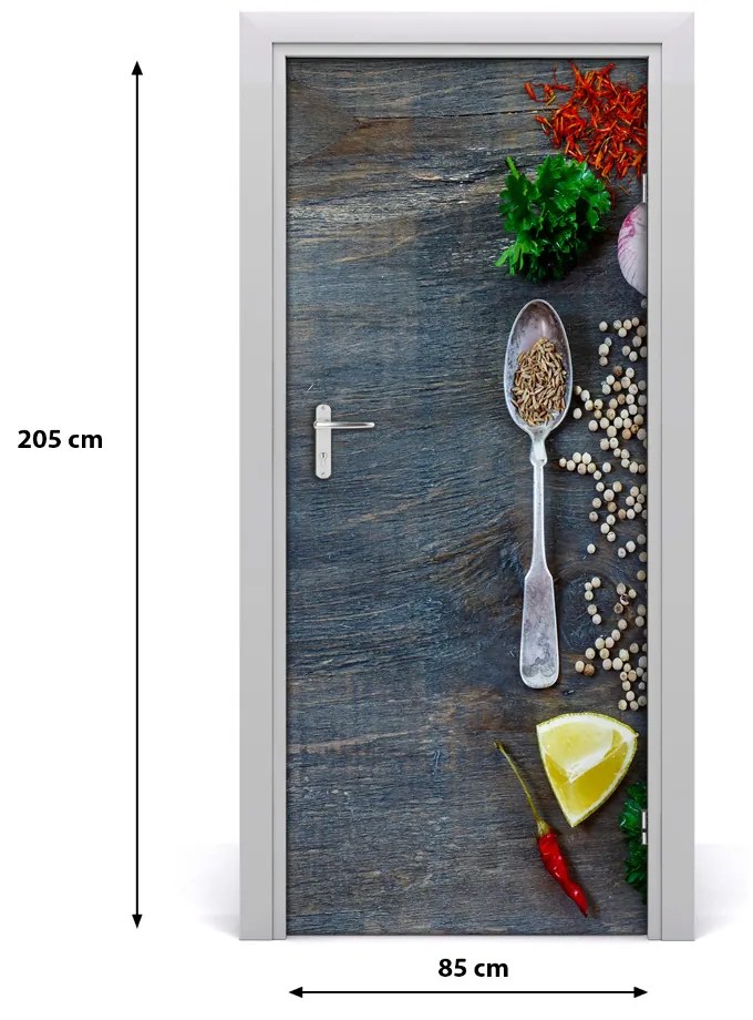 Fototapeta na dvere samolepiace korenie a bylinky 85x205 cm