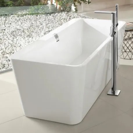 VILLEROY & BOCH SQUARO EDGE 12 Duo 180x80 voľne stojaca vaňa quarylová+panel, Biela UBQ180SQE7PDV01