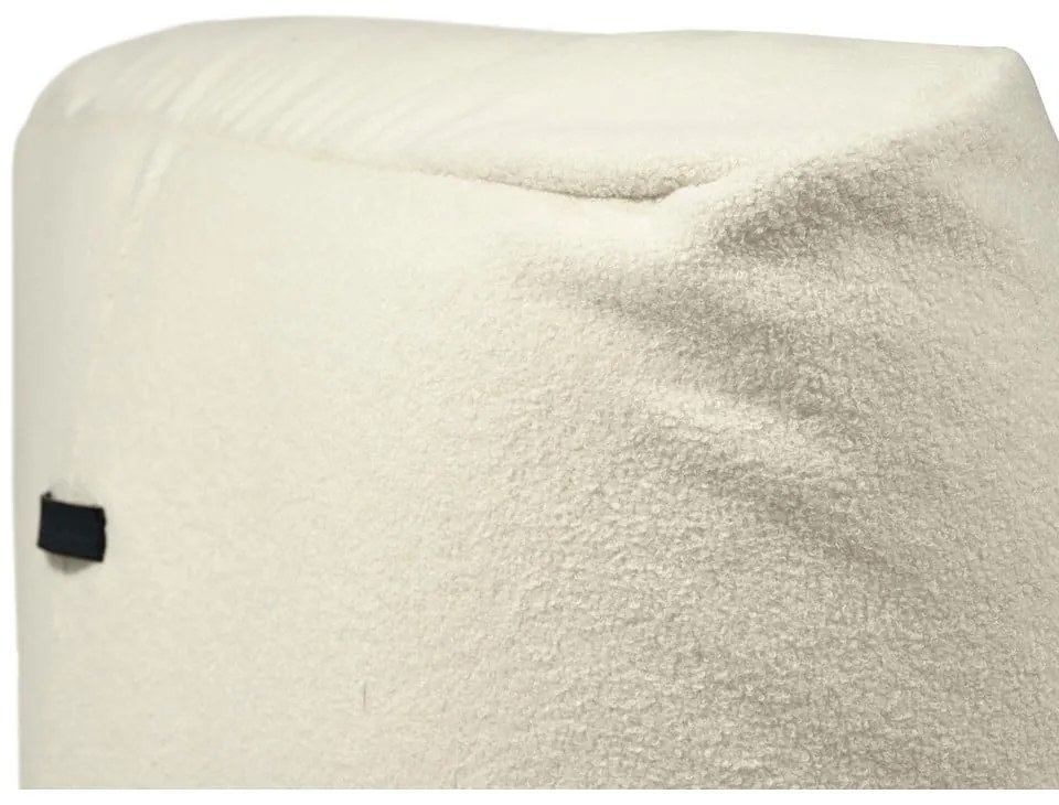 Krémový sedací vak z textílie buklé Tube 100 – SLOWDOWN