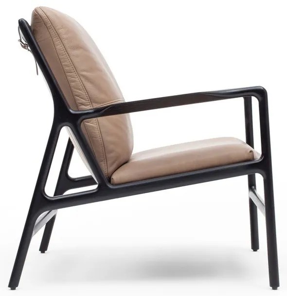 Čierno-béžové kožené kreslo Dedo – Gazzda