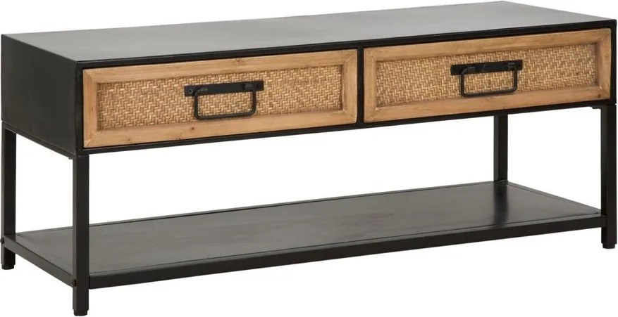 Čierny/v prírodnej farbe kovový TV stolík 95x38x38 cm Hanoi – Mauro Ferretti