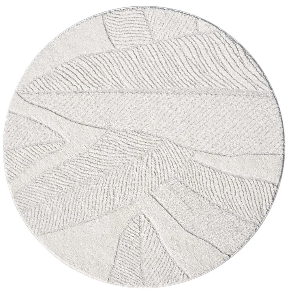 Dekorstudio Moderný okrúhly koberec LOUNGE 0629 - krémový Priemer koberca: 120cm