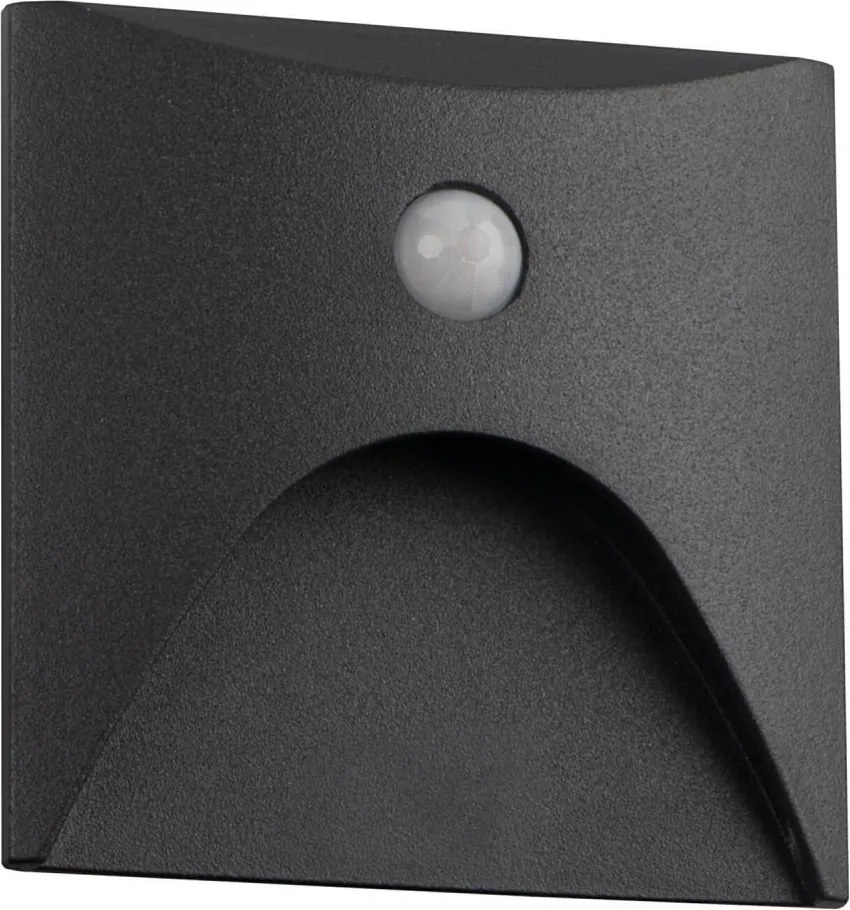 Kanlux 39143 - LED schodové svietidlo so senzorom EXIN 2,5W/230V 4000K IP65 antracit, hranaté