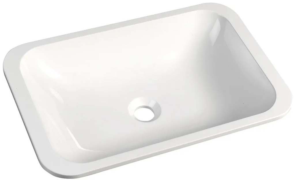 Sapho Sapho, KAMA umývadlo 50x26cm, liaty mramor, biela, zápustne, 50134