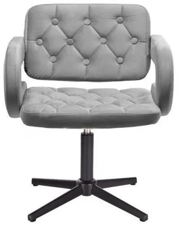 LuxuryForm DESIGN Kreslo ADRIA VELUR na čiernom kríži - šedé