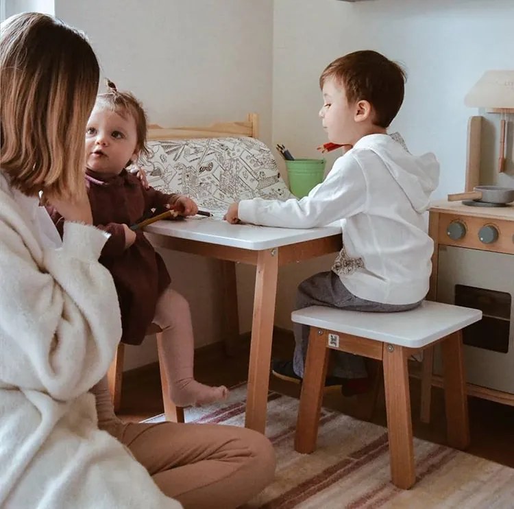 Sivá detská stolička WOODY GREY