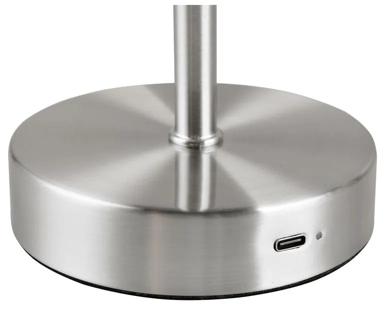 LED stmievateľná stolová lampa v striebornej farbe (výška 30 cm) Jeff – Reality