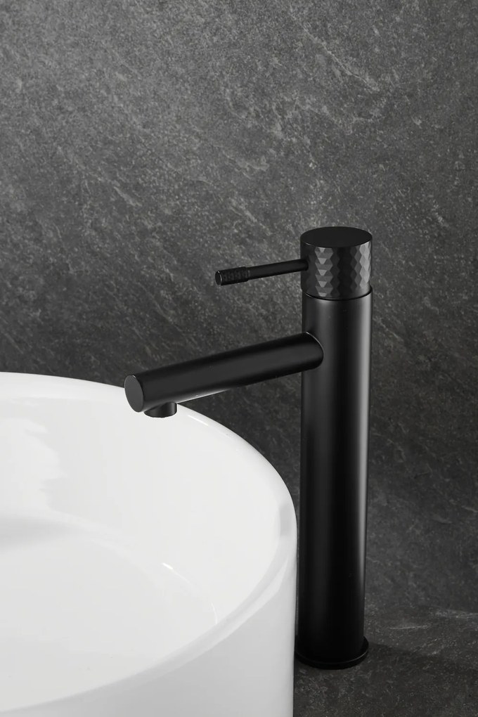 Gamma Roy, vysoká umývadlová batéria h-301, čierna matná, GMA-BRYPUW-BK