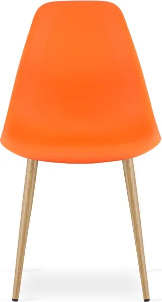 Set troch jedálenských stoličiek WAT oranžový - naturálne nohy (3 ks)