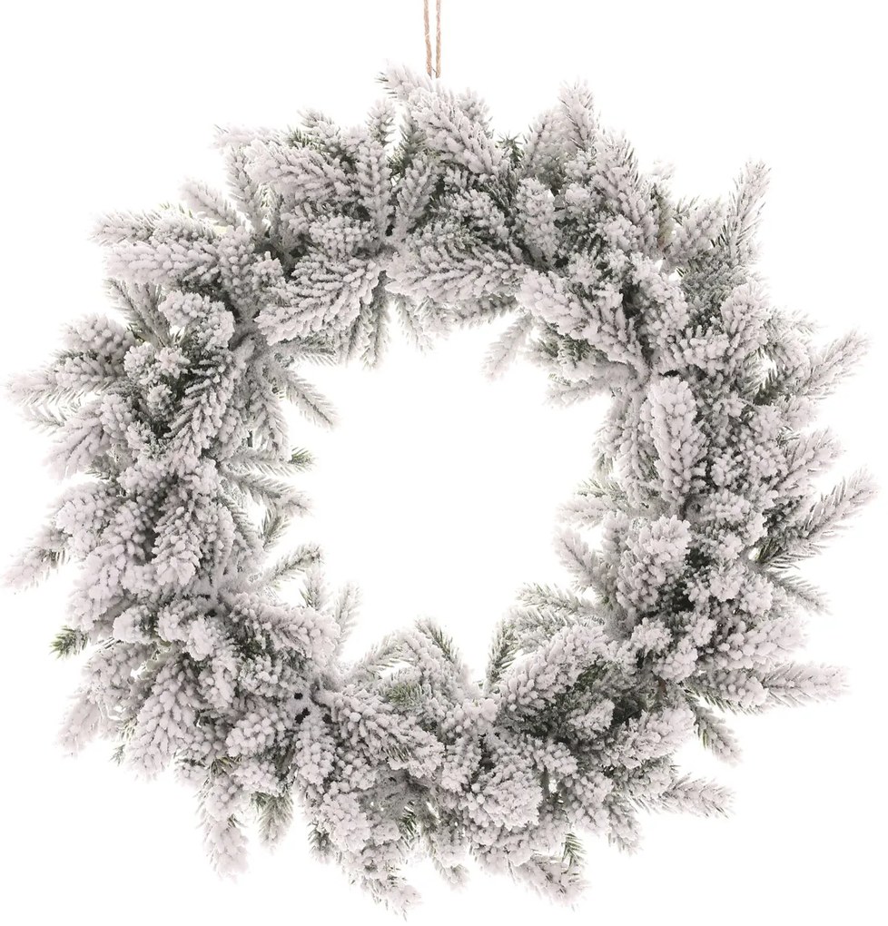 Umelý zasnežený veniec z ihličia, pr. 30 cm