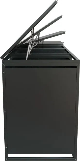 Kovový prístrešok pre 4 popolnice, antracit, 264×116×80 cm