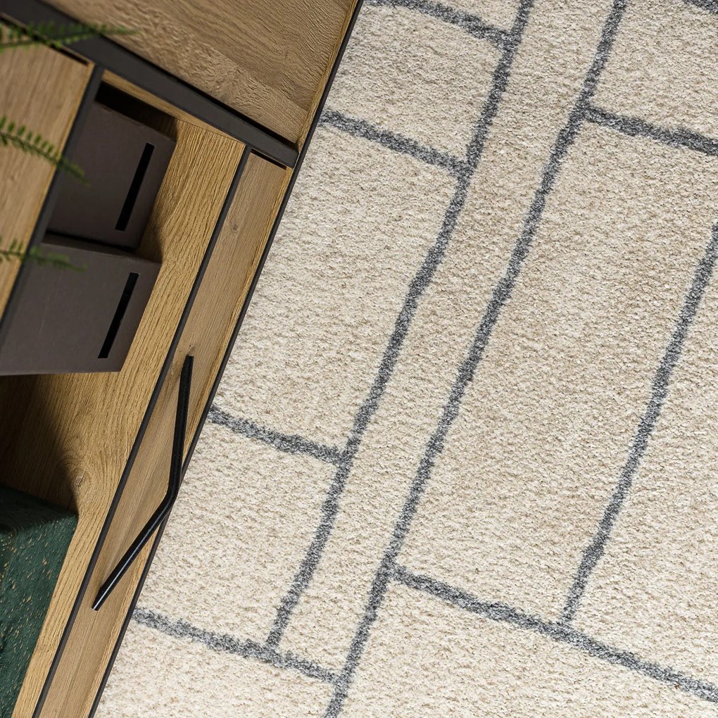 Kusový koberec Fusion 0806 cream/l. grey, 80x150, biela, kancelária, Dywany Łuszczów