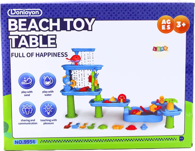 LEAN Toys Veľký interaktívny vodný park Stolové formy na piesok Mlyny