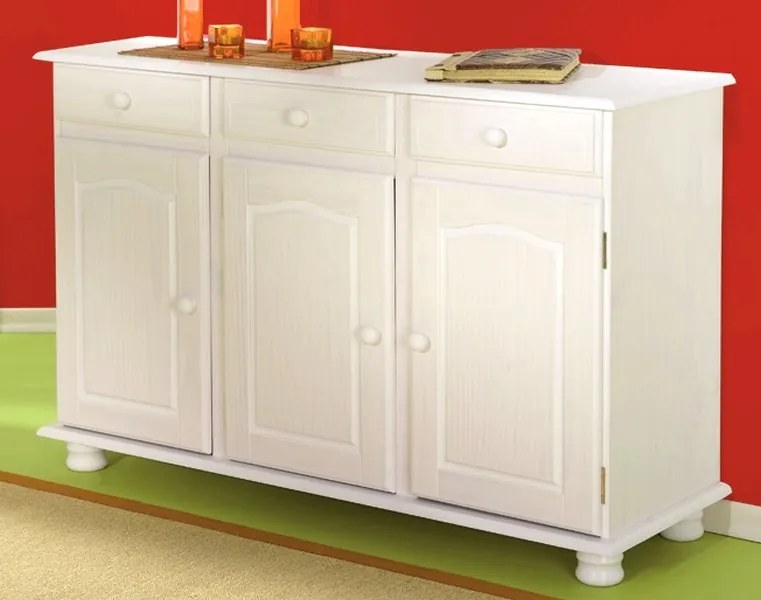 Komoda In-Livio, bielená borovica