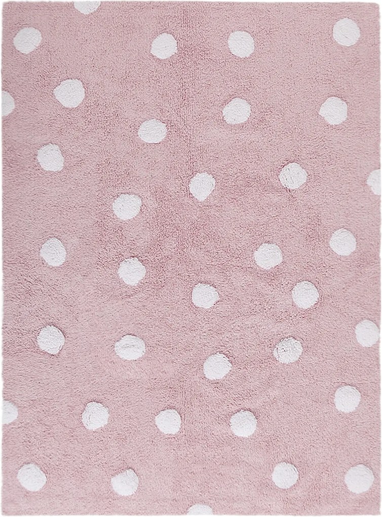 Lorena Canals koberce Ručně tkaný kusový koberec Polka Dots Pink-White - 120x160 cm