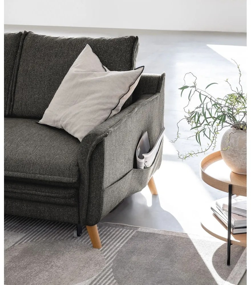 Tmavosivá rozkladacia rohová pohovka (ľavý roh) Charming Charlie – Miuform