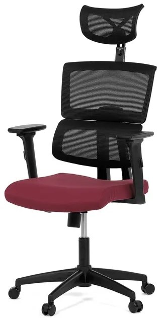 Autronic BONTEC Kancelárska stolička, hojdací mechanizmus, čierna sieťovina, KA-B1025 BK Farba: Červená