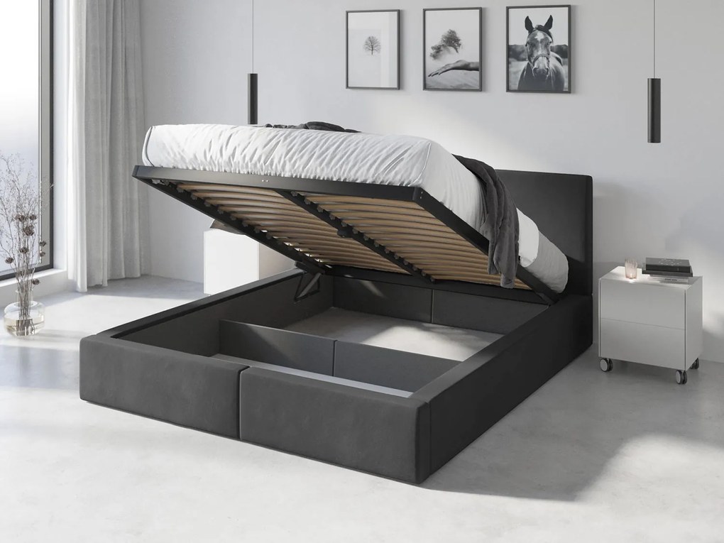 Čalúnená posteľ (výklopná) HILTON 120x200cm GRAFITOVÁ