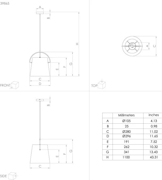 Eglo 39865 - Luster na lanku GRANADILLOS 1xE27/40W/230V