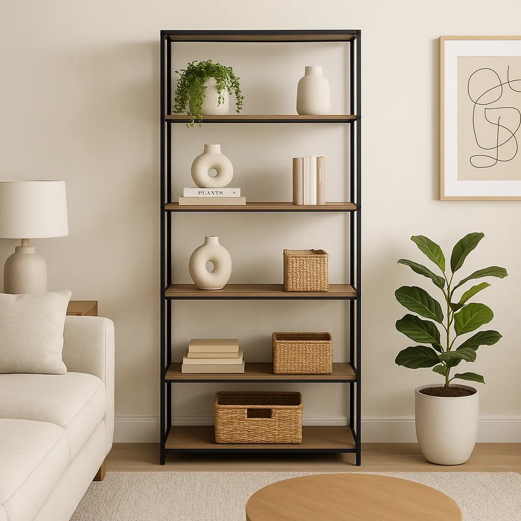 Noela Knižnica regál ARCANA 185x77 prírodná