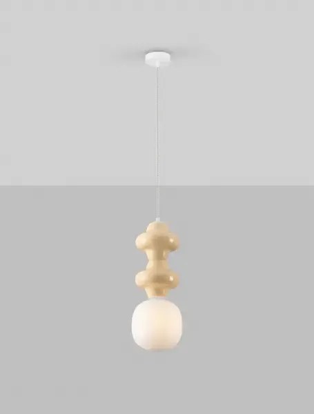 LED žlto-biely dizajnový luster Clio