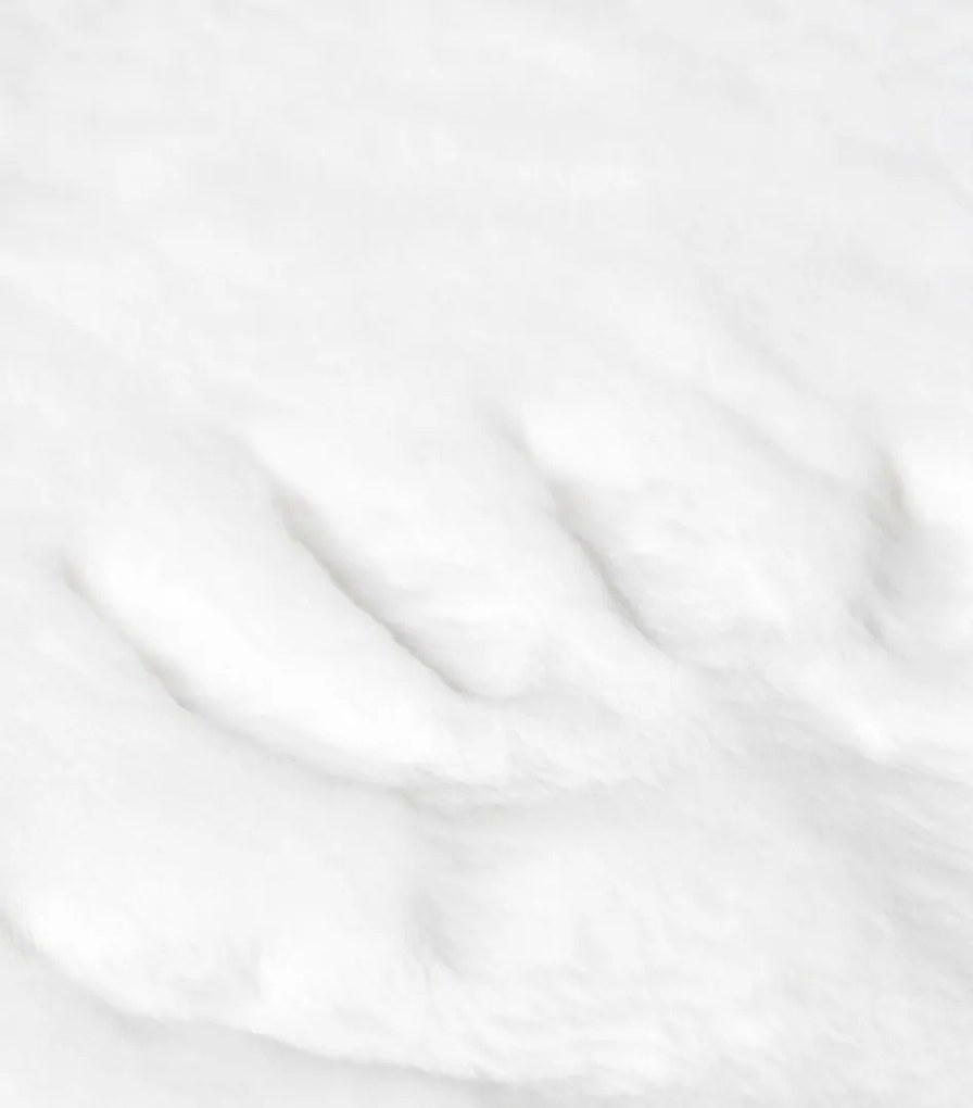 Kusový okrúhly koberec RABBIT FUR - imitácia králičej kožušiny - biely