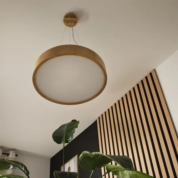 Brilagi - LED závesné svietidlo na lanku CARVALHO 3×E27/60W/230V, dub, Ø 47,5 cm