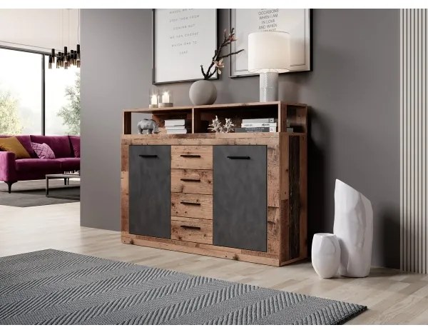 Komoda RUNA tmavohnedá/antracit