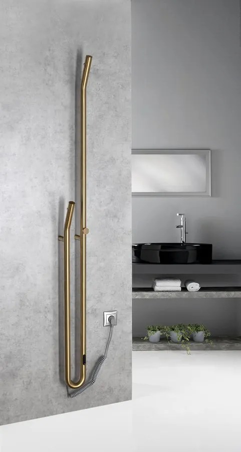 Sapho Sapho, DUOPASSO elektrický sušiak uterákov s časovačem, 122x1700mm, 45 W, zlato mat, ER830