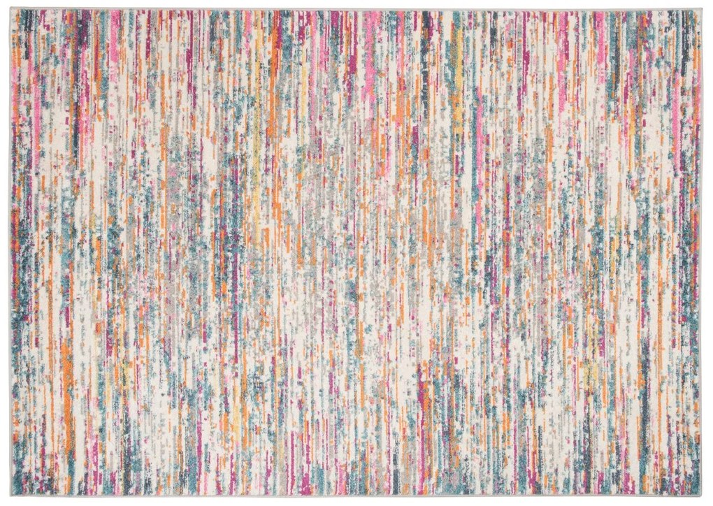 Kusový koberec AZUR static - šedý/ružový/modrý