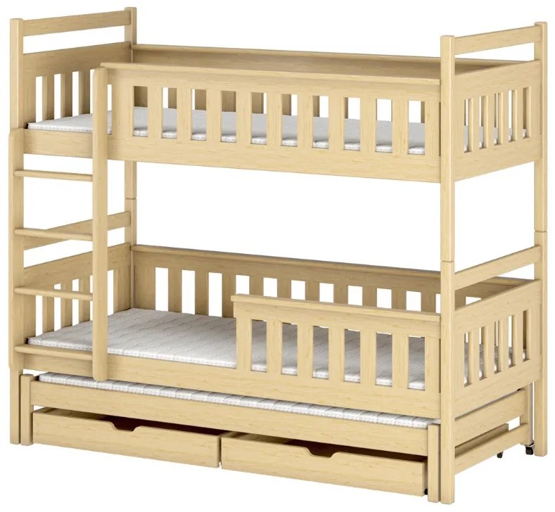 Detská posteľ 90 x 200 cm KARLA (s roštom a úl. priestorom) (borovica). Vlastná spoľahlivá doprava až k Vám domov. 1013312