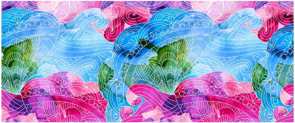 Obraz - Farebné vlny (120x50 cm)