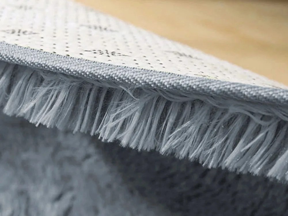 TZ Sivý okrúhly shaggy koberec Lana Rozmer: 100 cm