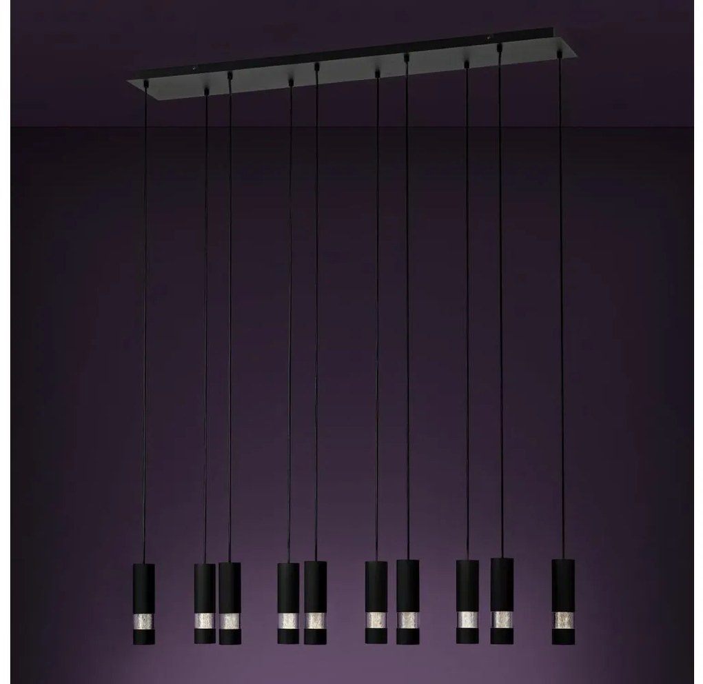 Eglo 39707 - LED Luster na lanku BERNABETA 10xGU10/4,6W/230V čierna