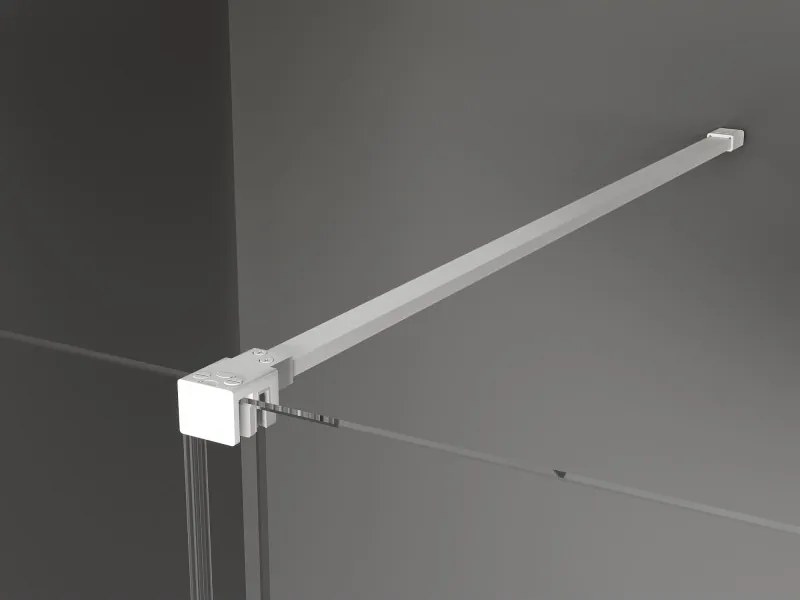 Mexen Velar, sprchový kút s posuvnými dverami 90 x 110 cm, 8mm šedé sklo, biela matná, 871-090-110-41-20