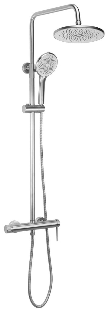 Rea Foss, sprchový set s ručnou a hlavovou sprchou, brúsená oceľ, REA-P5646