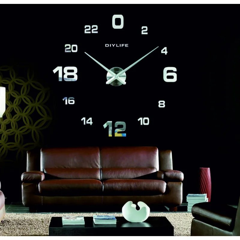 Moderné nalepovacie nástenné hodiny | 3D hodiny 12S022-Wall clock