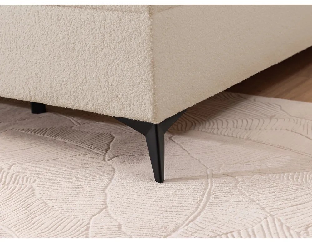 Béžová boxspring posteľ s úložným priestorom 180x200 cm Ornes – Ropez