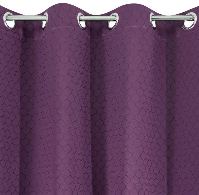Eurofirany Fialový záves RIVET 135X250 cm